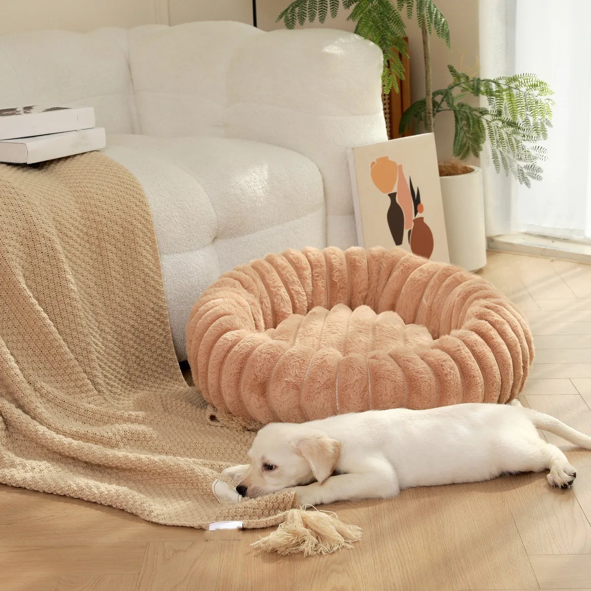 Letto Luxury tondo invernale per animali domestici - StirPaw™